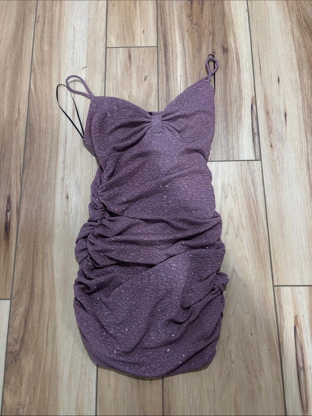 Ruched Purple Cami Slip Dress